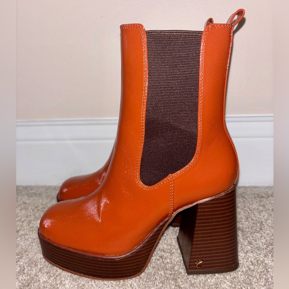 Circus by Sam Edelman - Platform Boots in Burnt Toffee & Chocolate Brown - Picture 3 of 6